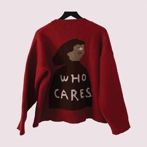 Kina and Tam Who Cares Sweater